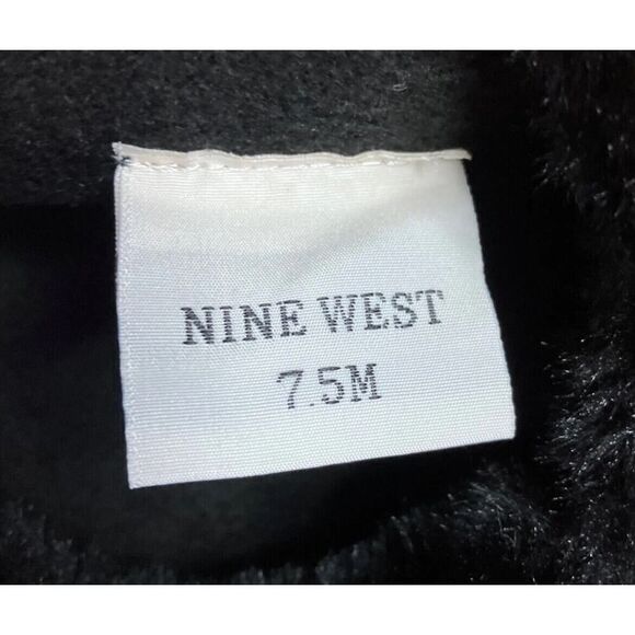 Nine West Priska Suede Platform Faux Fur Black Booties Boots Heeled US Size 7.5M - Picture 12 of 13